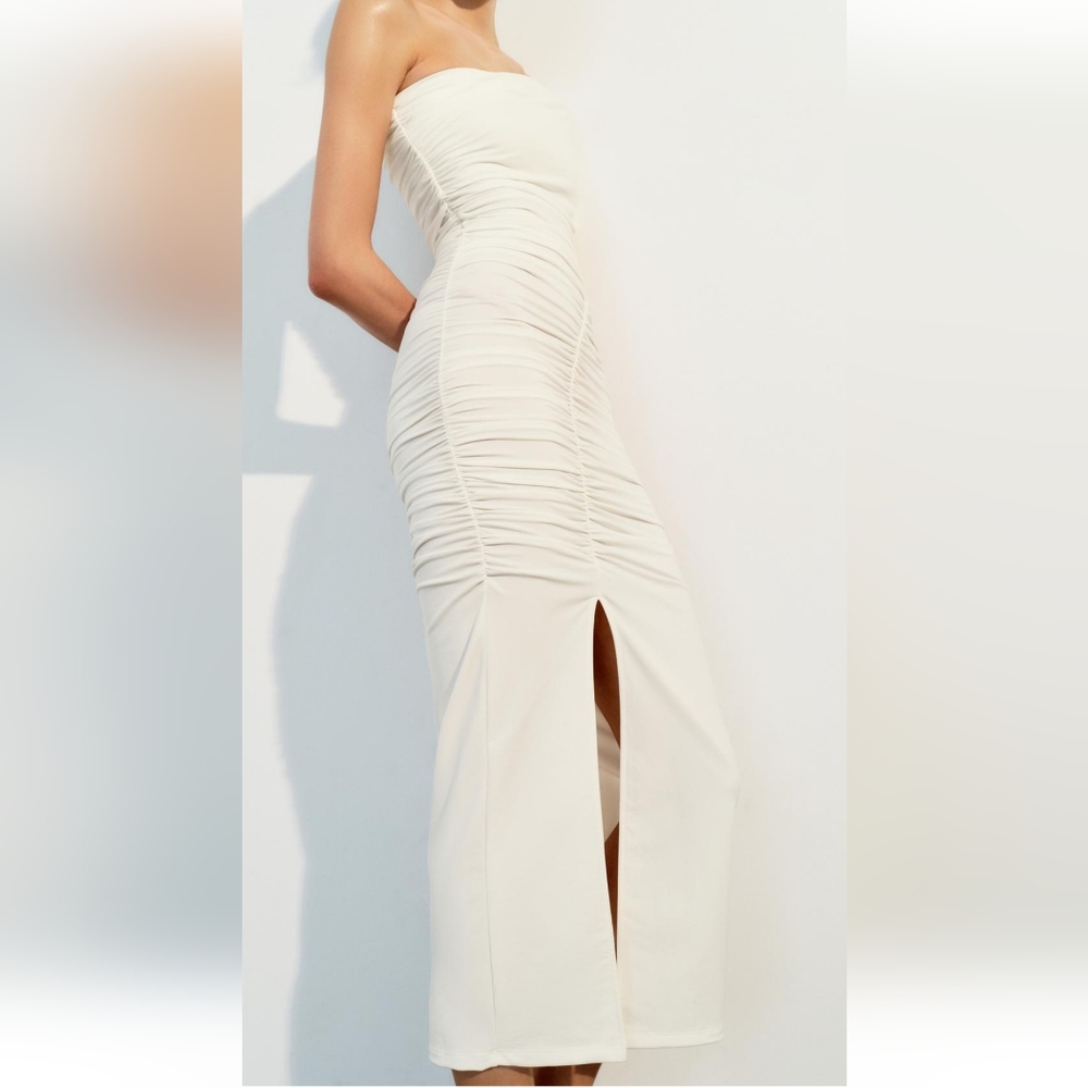 Zara White One-Shoulder Midi Dress - Picture 7 of 14